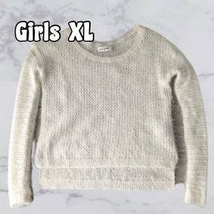 Abercrombie Kids Off-White Jewel Neckline Sweater w/ Metallic Threads, XL